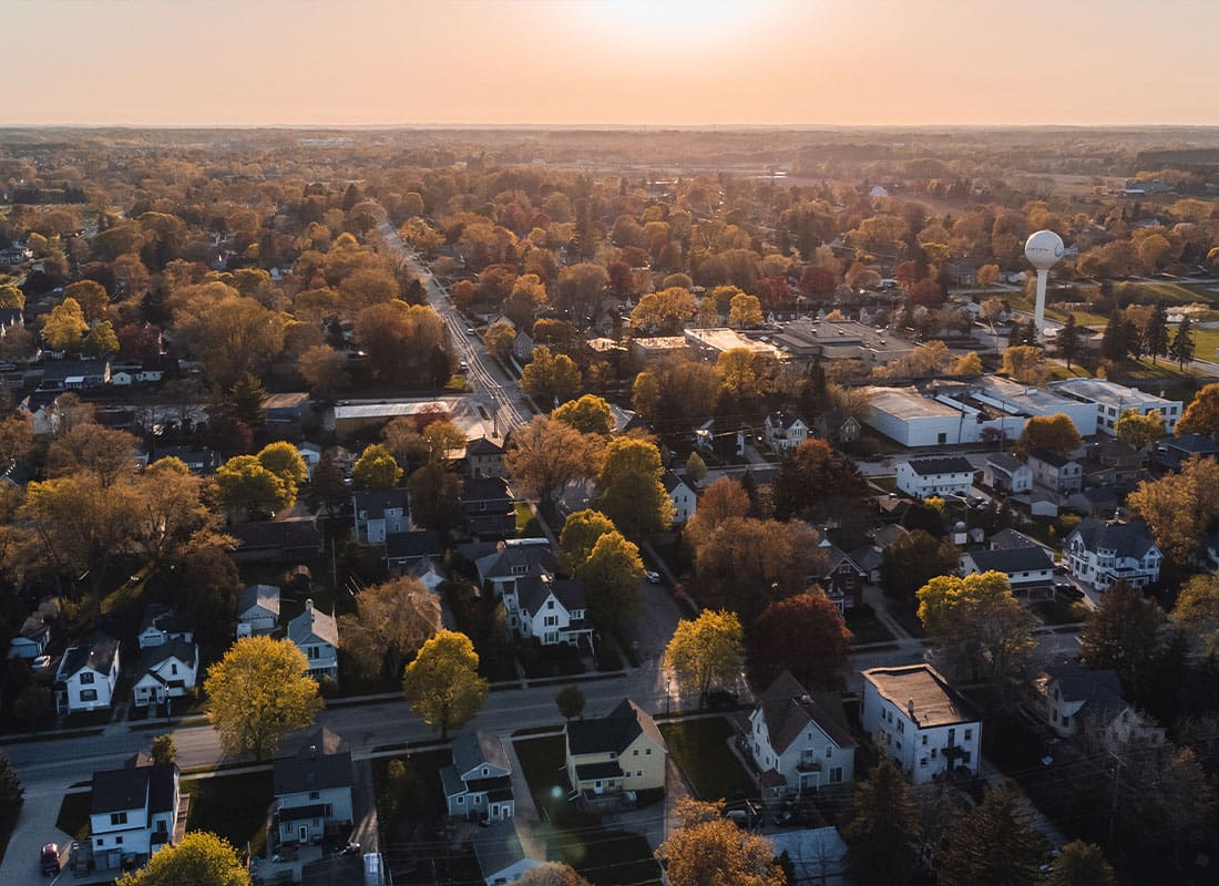Appleton, WI - Aerial View of a Small Town in Grafton, Wisconsin